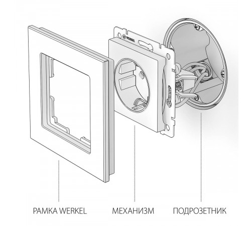 Розетка с заземлением Werkel шампань W1171011 4690389157363