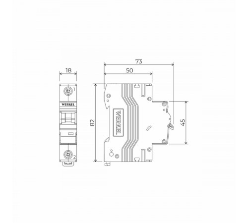 Автоматический выключатель Werkel 1P 25А C 4,5кА W901P254 4690389192593