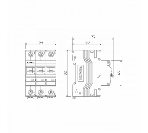 Автоматический выключатель Werkel 3P 20А C 4,5кА W903P204 4690389192814