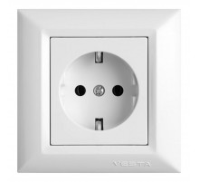 Розетка 2P+E Vesta-Electric Roma белый FRZ00010101BEL