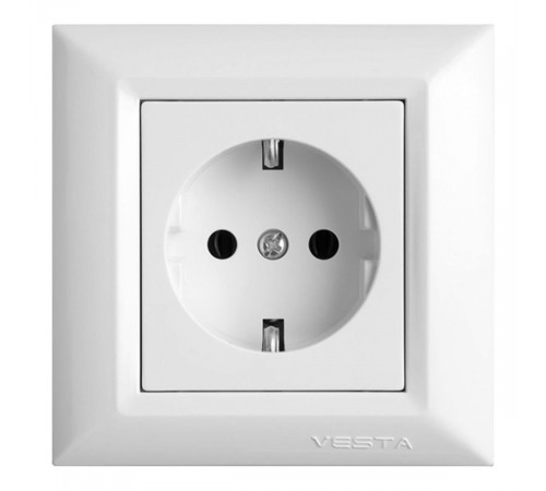 Розетка 2P+E Vesta-Electric Roma белый FRZ00010101BEL