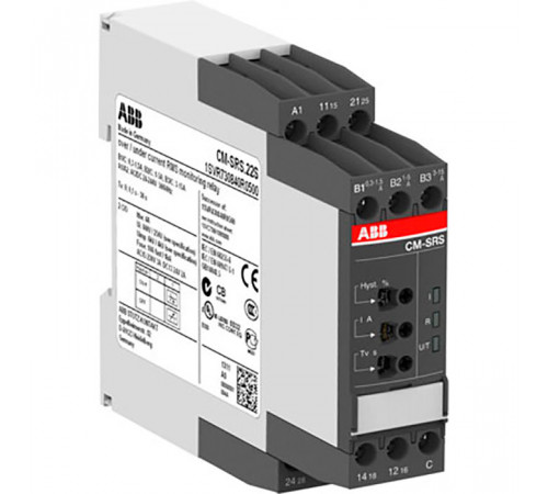Однофазное реле контроля тока CM-SRS.M2S многофункц. (диапаз. изм. 0.3- 1.5А, 1-5A, 3-15A) питание 2 1SVR730840R0700
