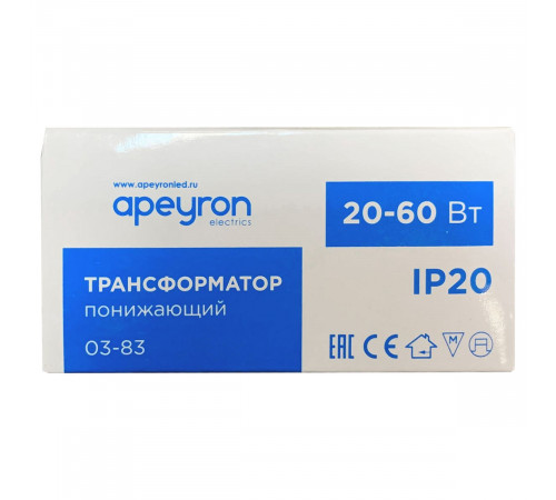 Трансформатор Apeyron AC 12V 20-60W IP20 03-83