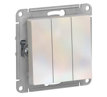 Выключатель трехклавишный Schneider Electric AtlasDesign 10A 250V жемчужный ATN000431