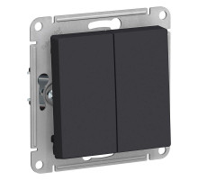 Выключатель двухклавишный Schneider Electric AtlasDesign 10A 250V карбон ATN001051
