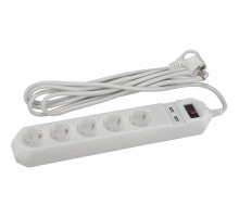Сетевой фильтр ЭРА USF-5es-1.5m-USB-W Б0019037