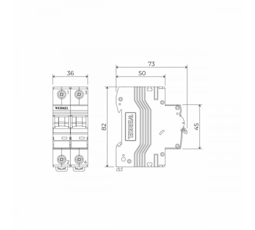 Автоматический выключатель Werkel 2P 32А C 4,5кА W902P324 4690389192821