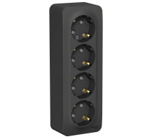 Розетка четырехместная 2К+З Schneider Electric Blanca 16A 250V со шторками антрацит BLNRA011416