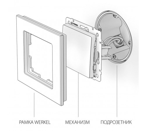 Перекрестный выключатель одноклавишный Werkel белый W1113001 4690389155086
